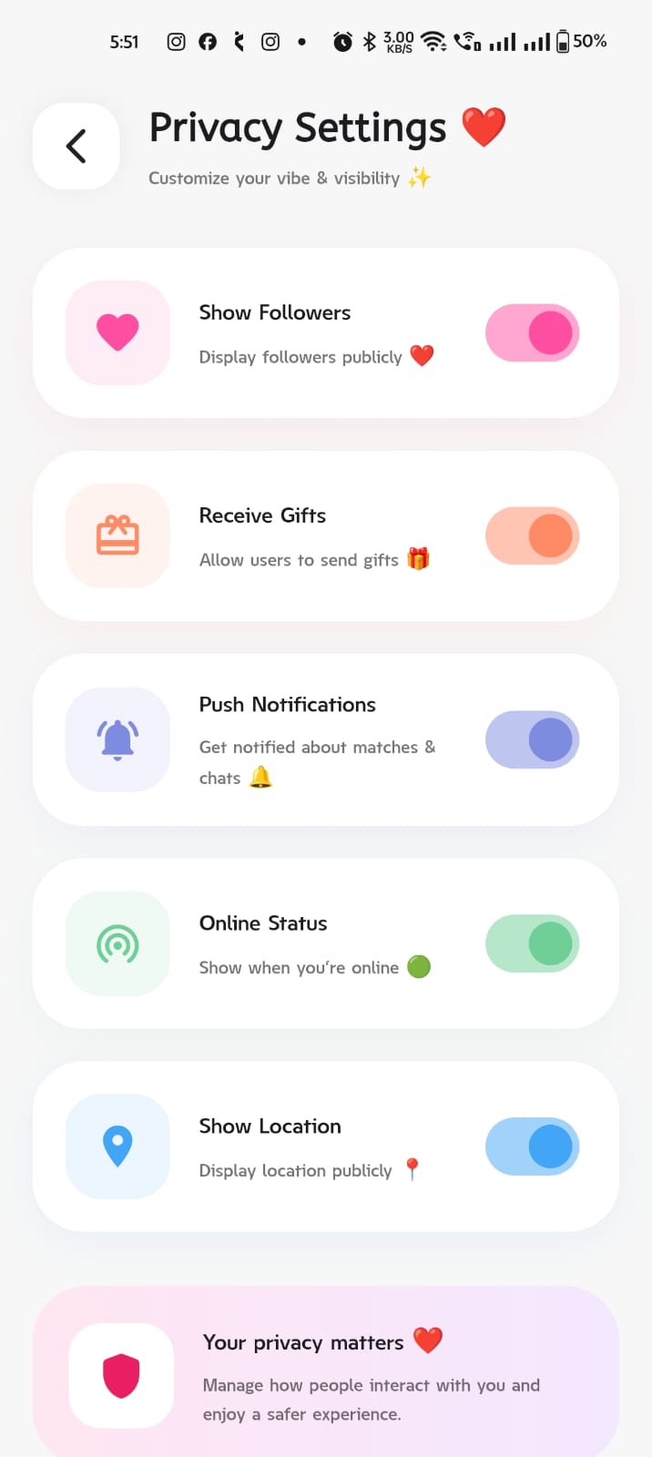 ZoraMeeto mobile app screen showing a dating profile